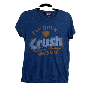 Women’s t shirt crush on you blue orange Sz L